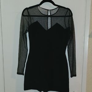 BCBGeneration Black Sheath Jumpsuit Sweetheart Neckline